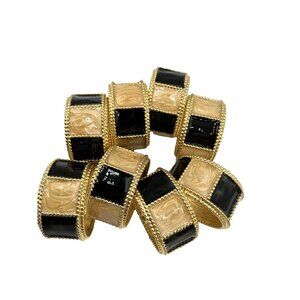 Mike & Ally Enamel Check Napkin Ring Holders